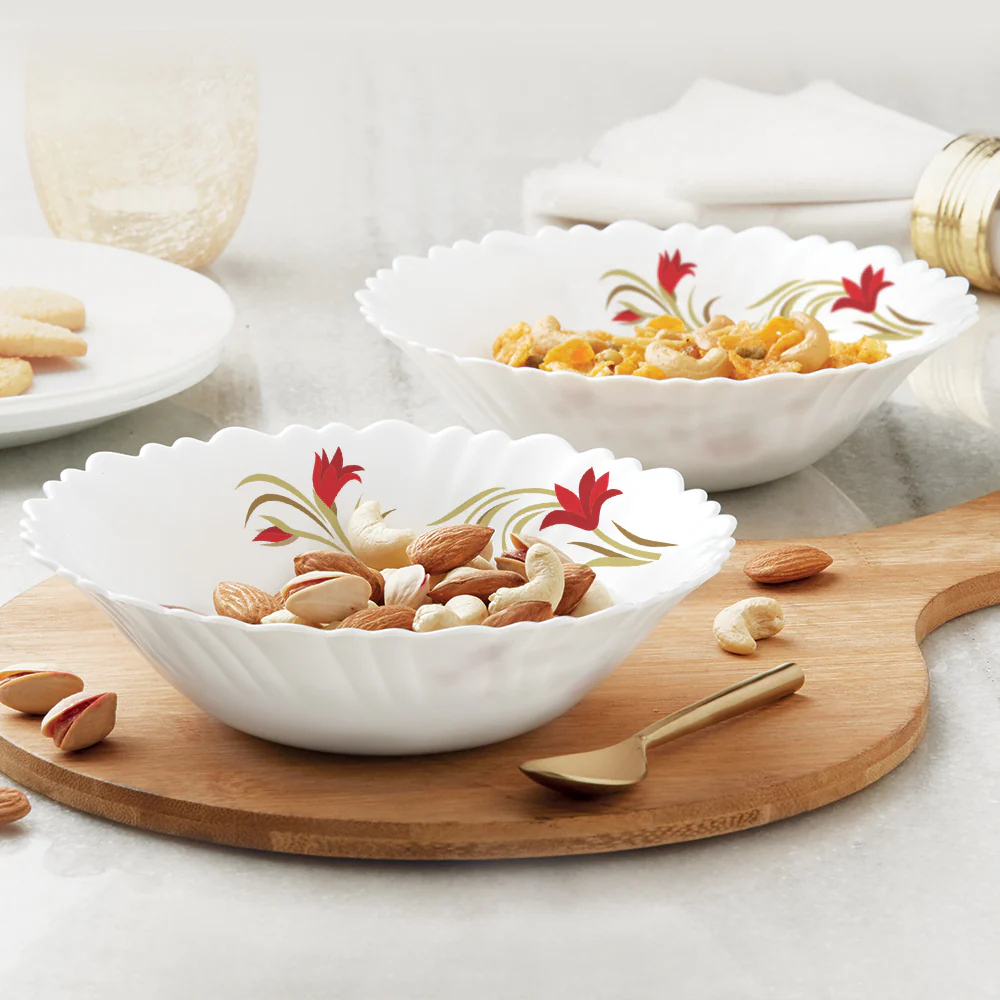 Larah Red Lily Snack Set w Mugs, 8 pc - Image 2