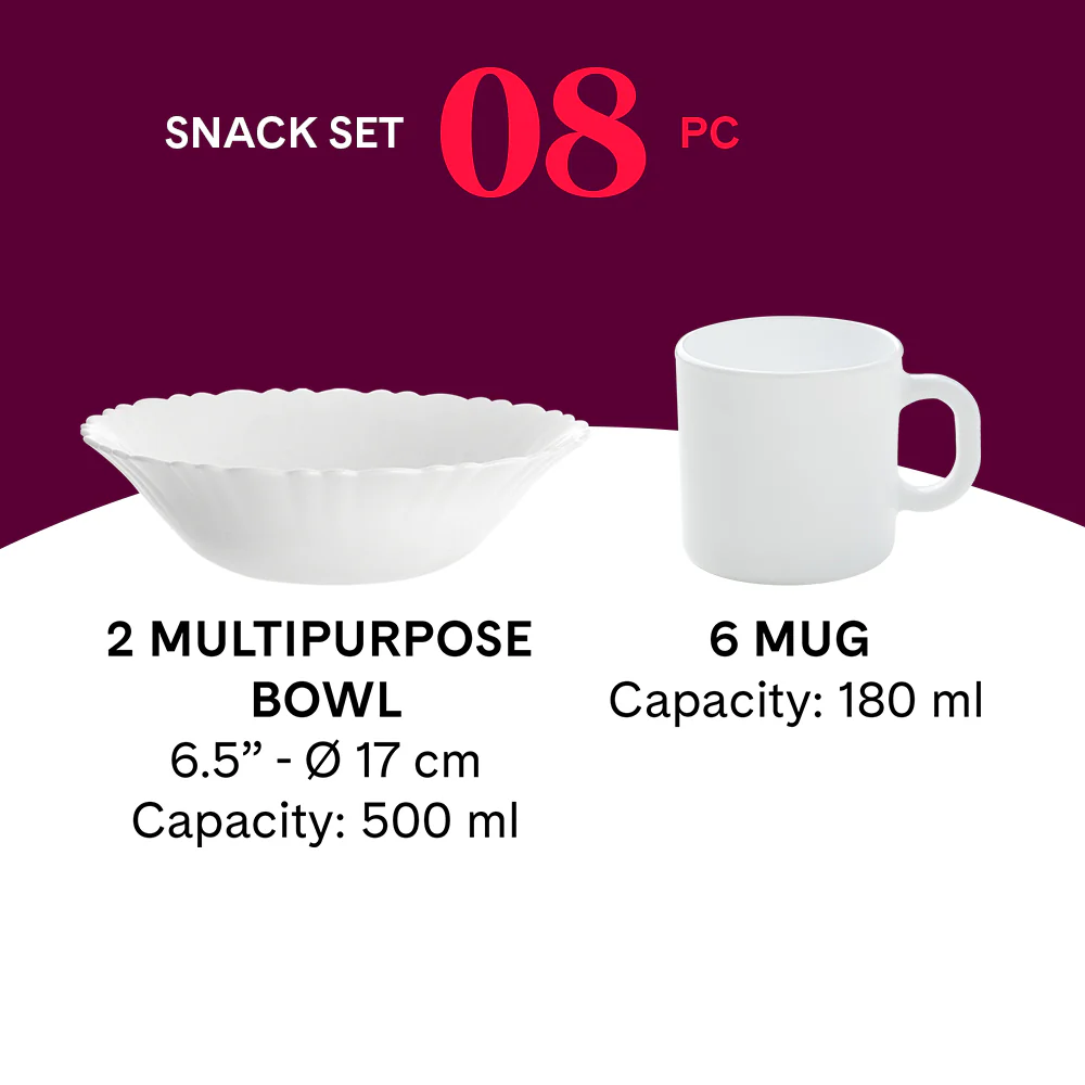 Larah Red Lily Snack Set w Mugs, 8 pc - Image 4