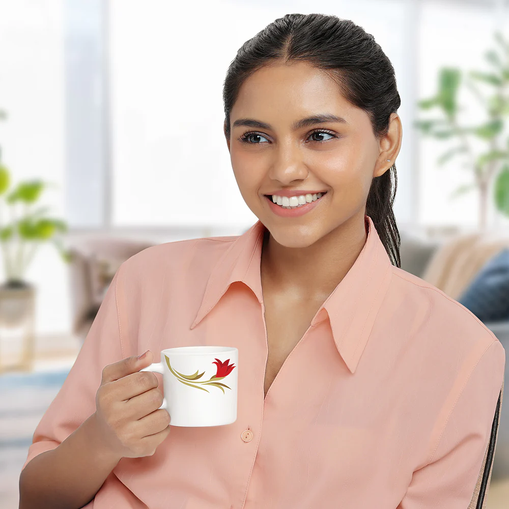 Larah Red Lily Snack Set w Mugs, 8 pc - Image 5