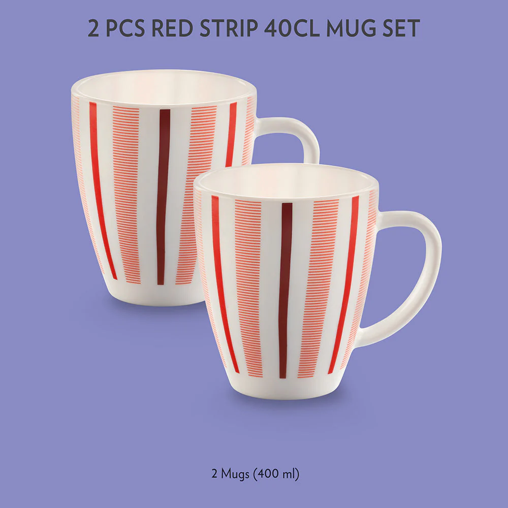 Larah Red Strip Mug Set - Image 2
