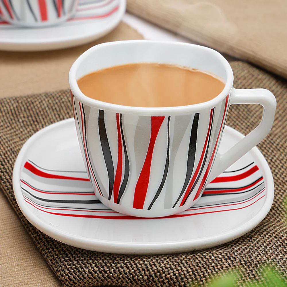 Larah Rio Red Square Cup n Saucer Set - Image 12