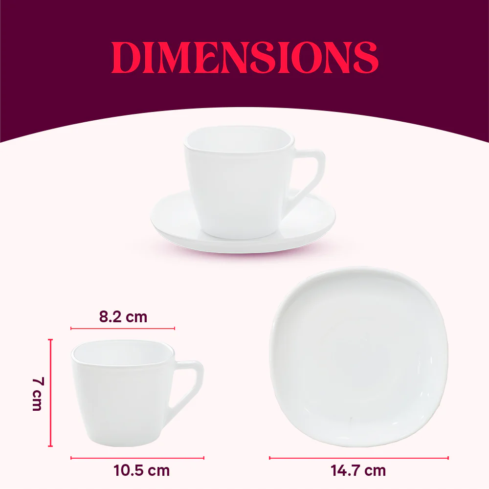 Larah Rio Red Square Cup n Saucer Set - Image 4