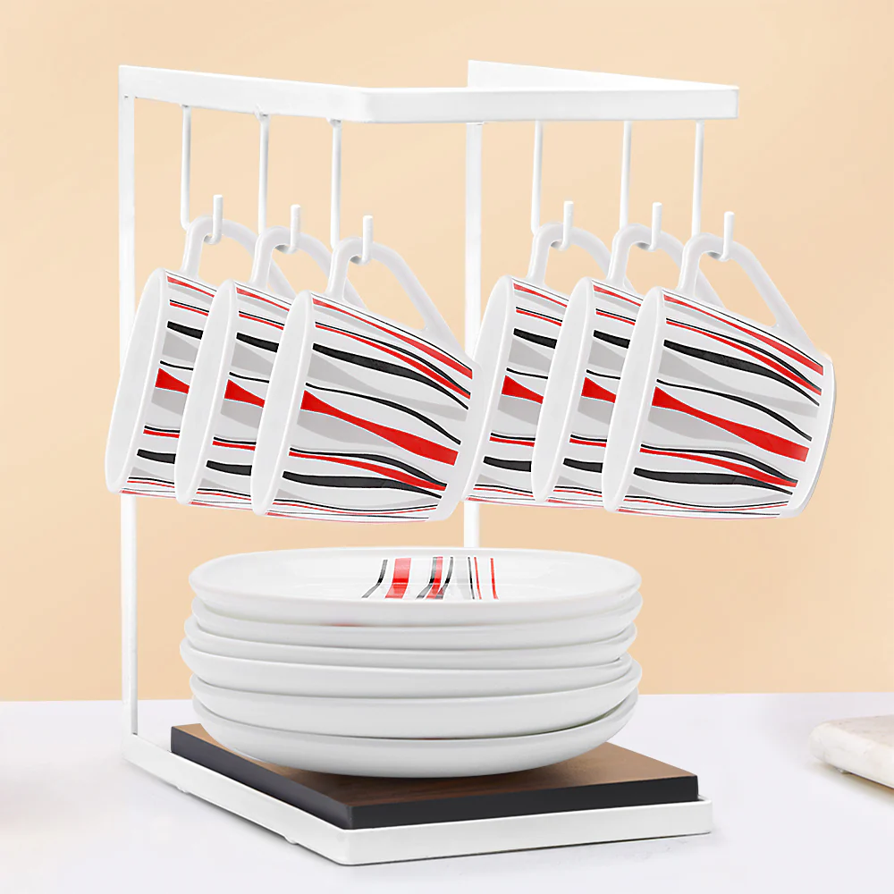 Larah Rio Red Square Cup n Saucer Set - Image 6