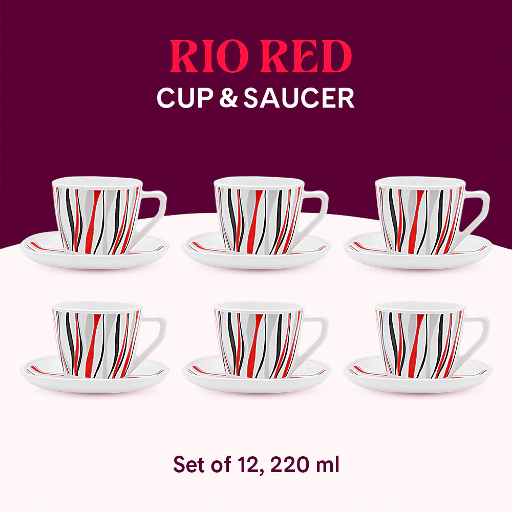 Larah Rio Red Square Cup n Saucer Set - Image 9