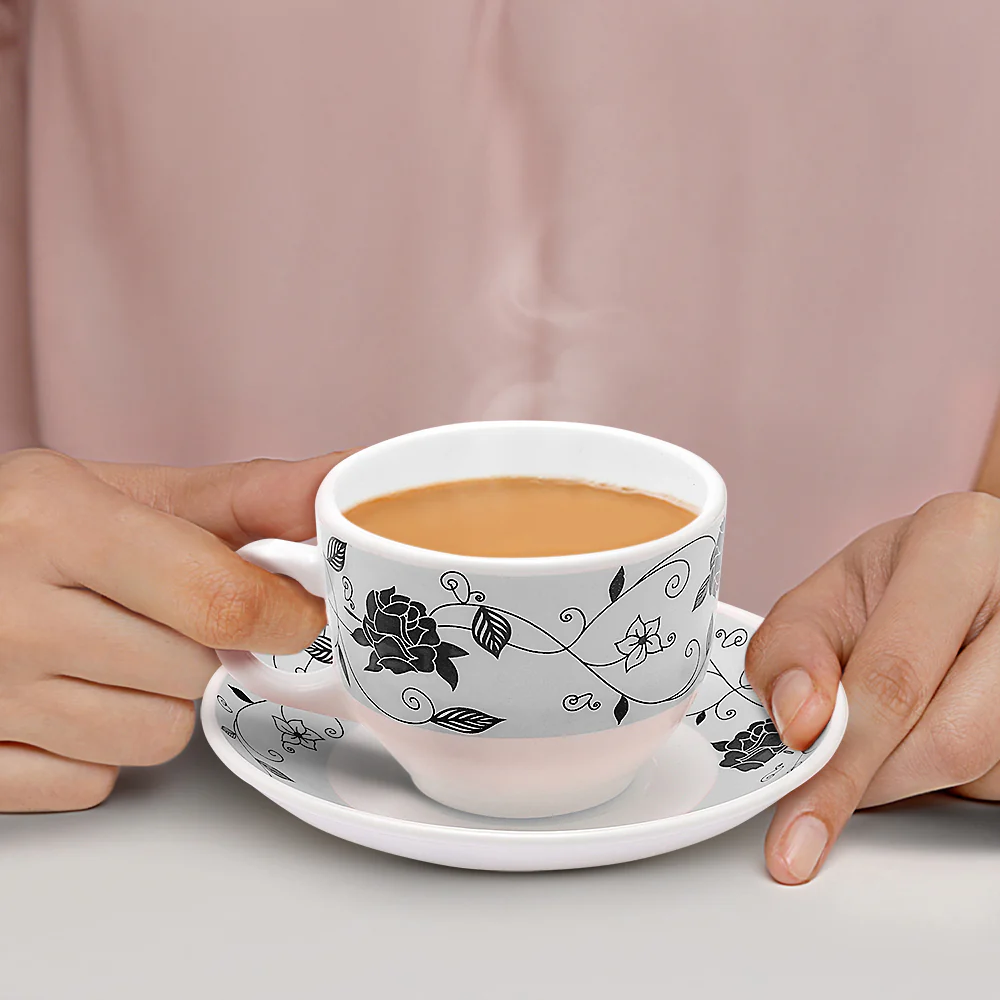 Larah Rosa Cup n Saucer Set, Black - Image 2