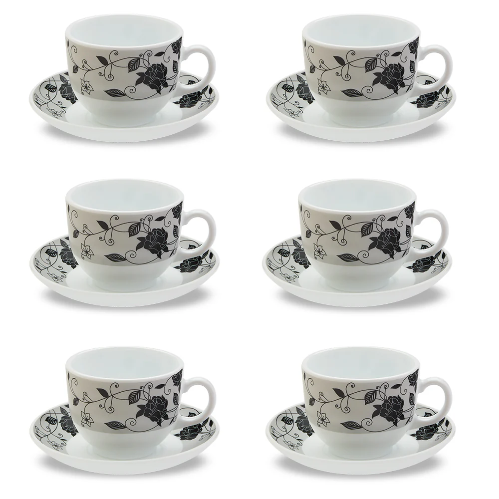 Larah Rosa Cup n Saucer Set, Black - Image 3
