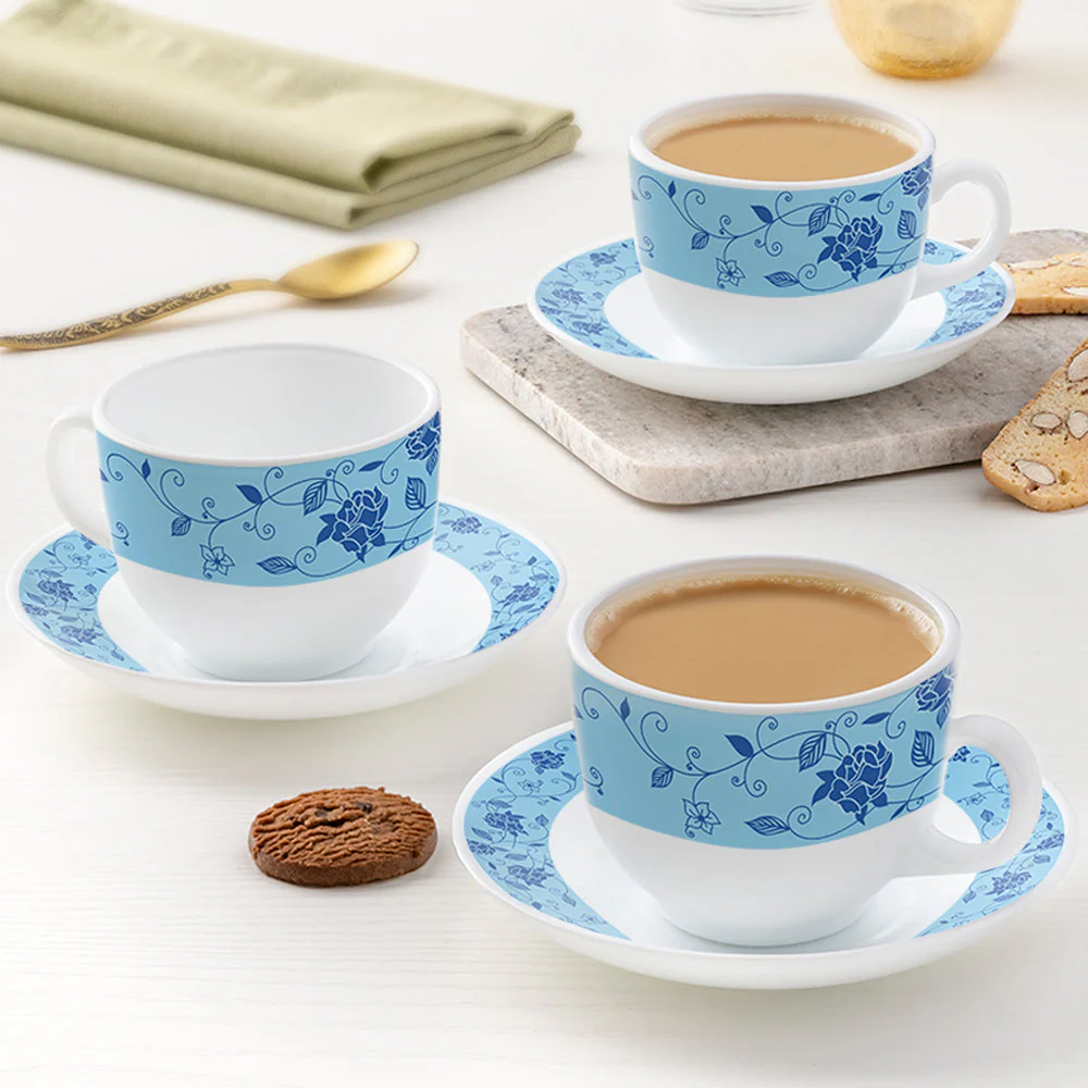 Larah Rosa Cup n Saucer Set, Blue - Image 2