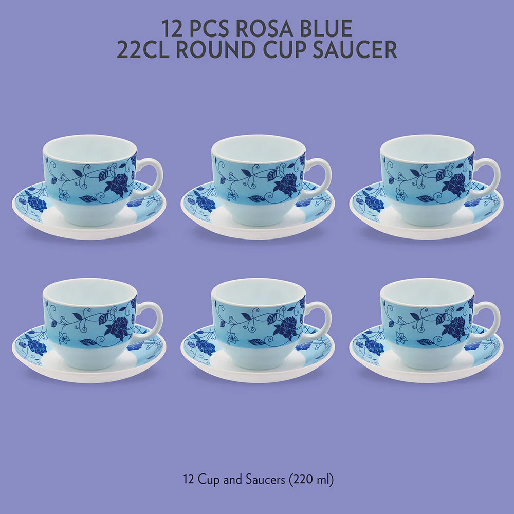 Larah Rosa Cup n Saucer Set, Blue - Image 3