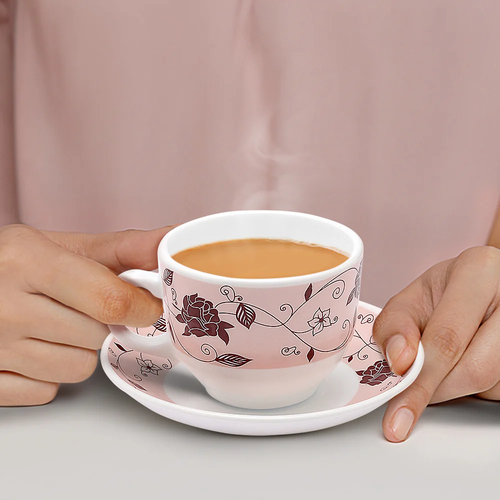 Larah Rosa Cup n Saucer Set, Brown - Image 2