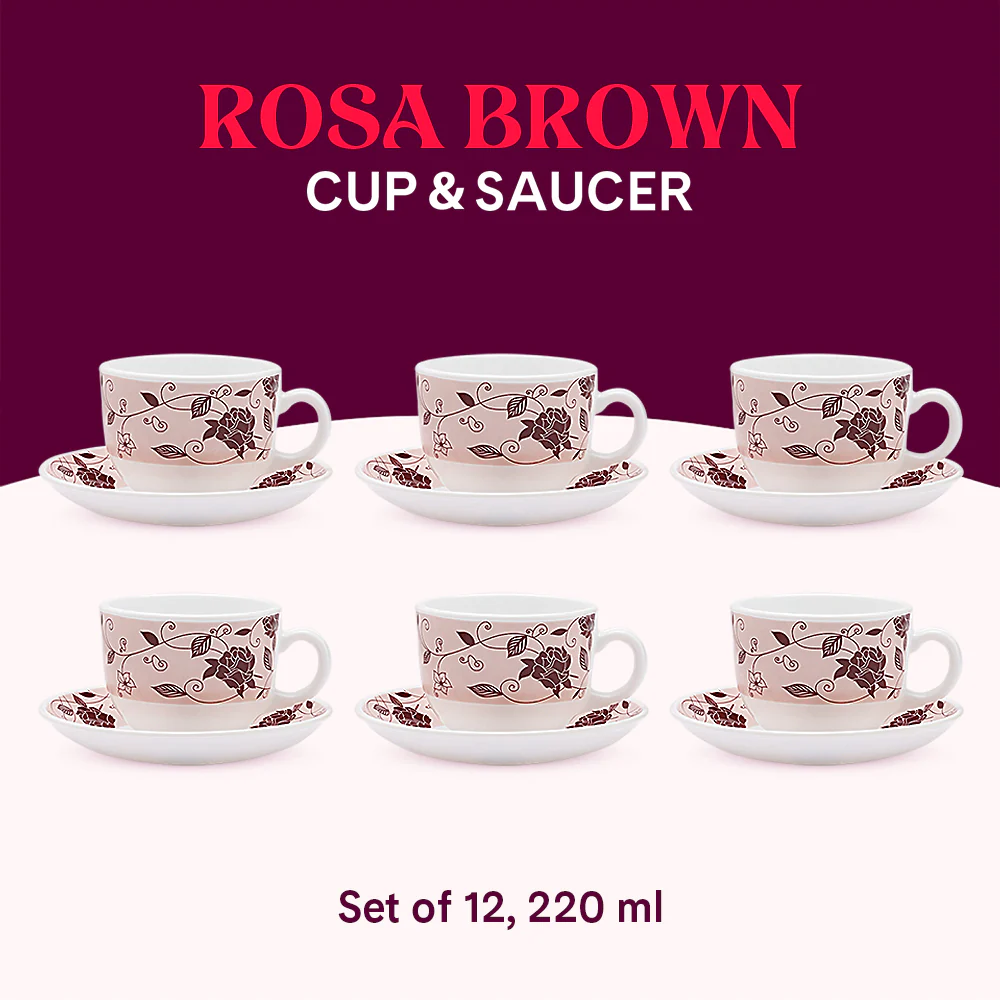 Larah Rosa Cup n Saucer Set, Brown - Image 9