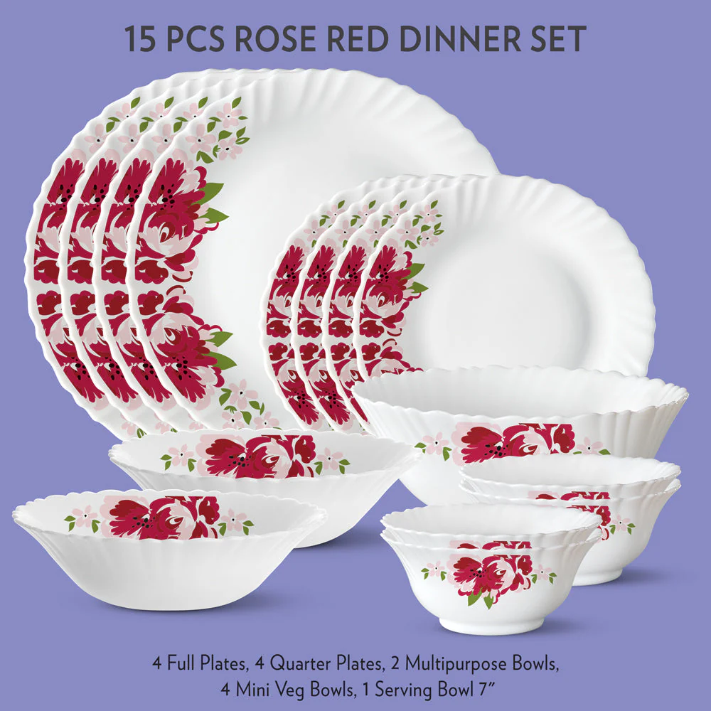 Larah Rose Red Dinner Set, 15 pc - Image 3