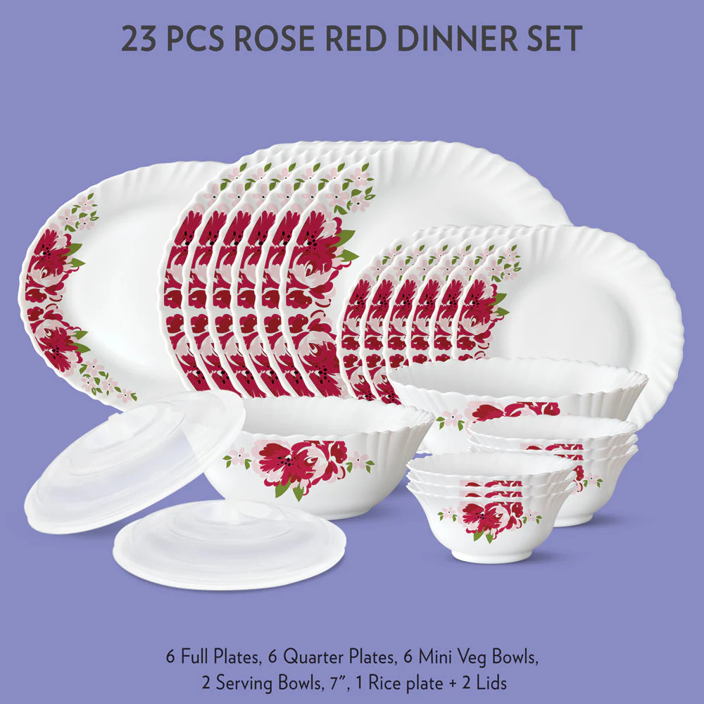 Larah Rose Red Dinner Set - Image 3