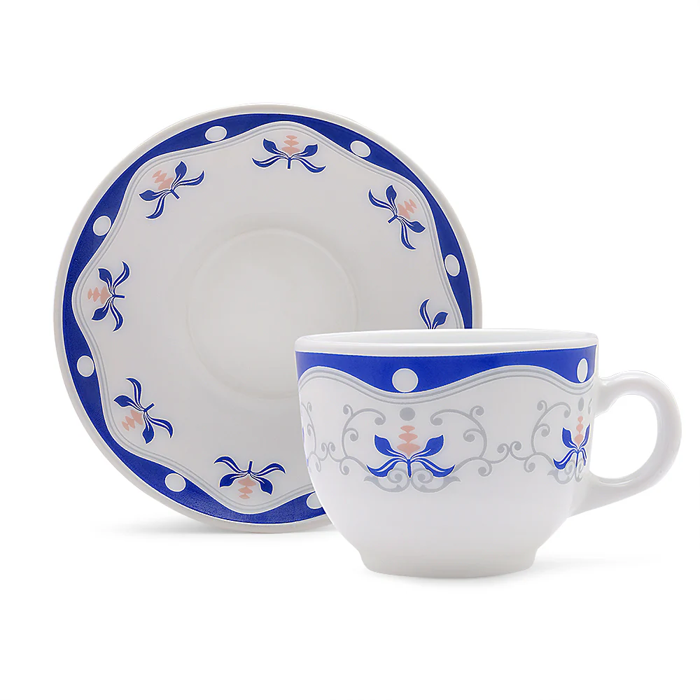 Larah Royal Blue Cup n Saucer Set, 220ml x 12 - Image 10