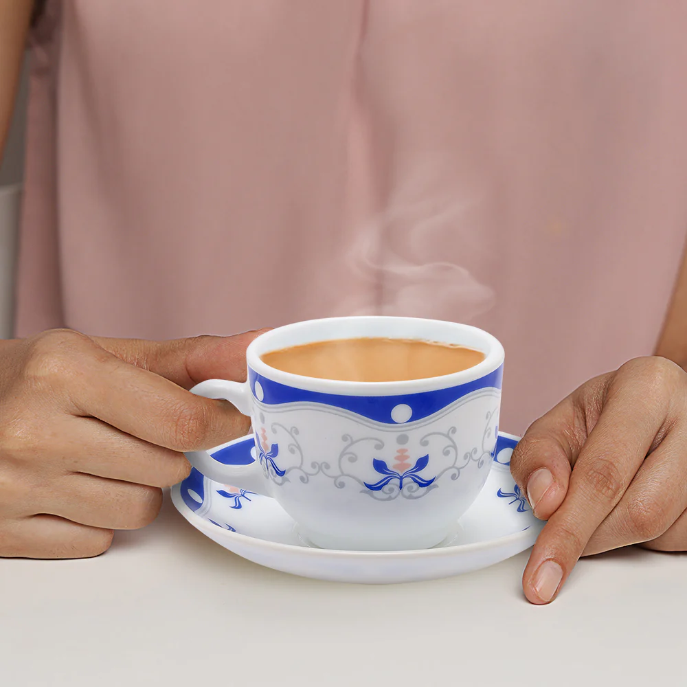 Larah Royal Blue Cup n Saucer Set, 220ml x 12 - Image 2