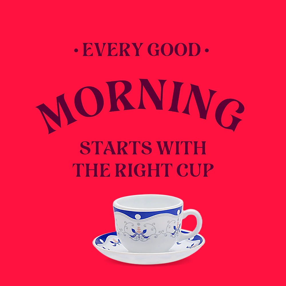 Larah Royal Blue Cup n Saucer Set, 220ml x 12 - Image 4