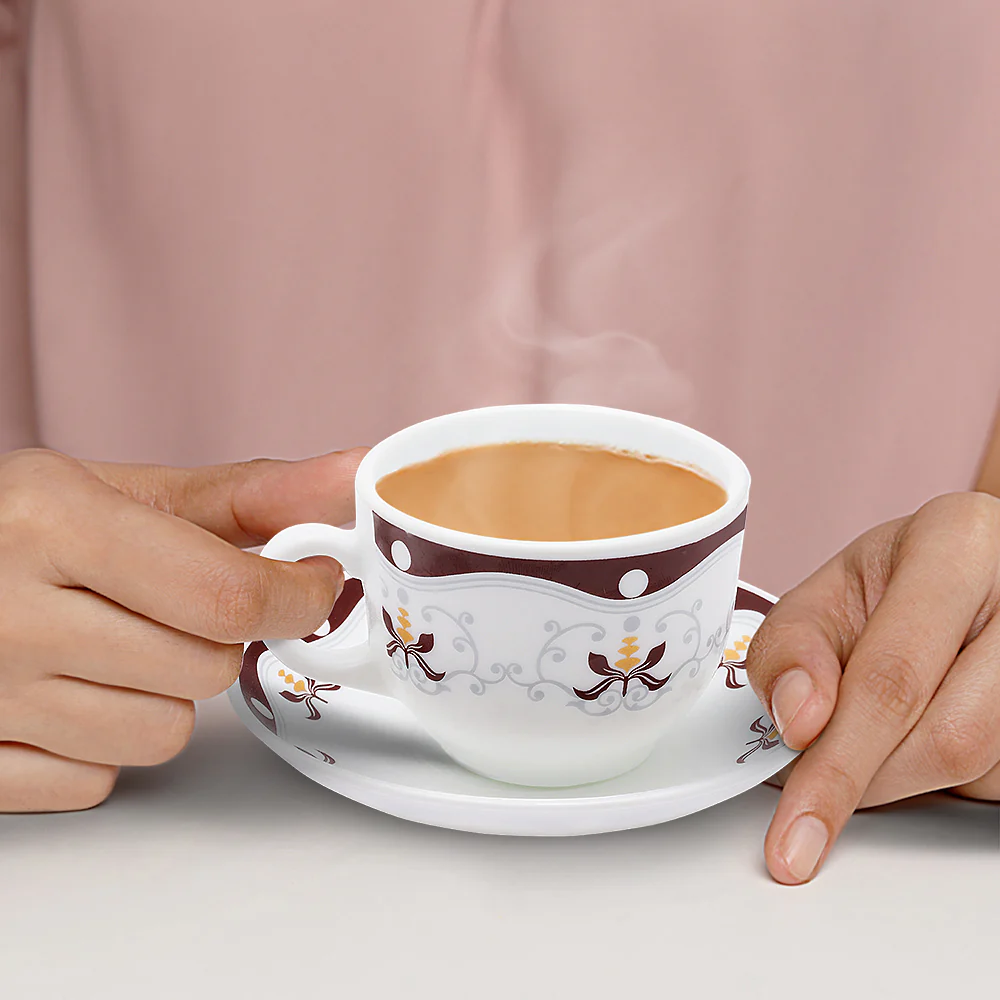 Larah Royal Cup n Saucer Set, Brown - Image 2