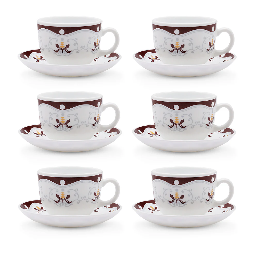 Larah Royal Cup n Saucer Set, Brown - Image 3