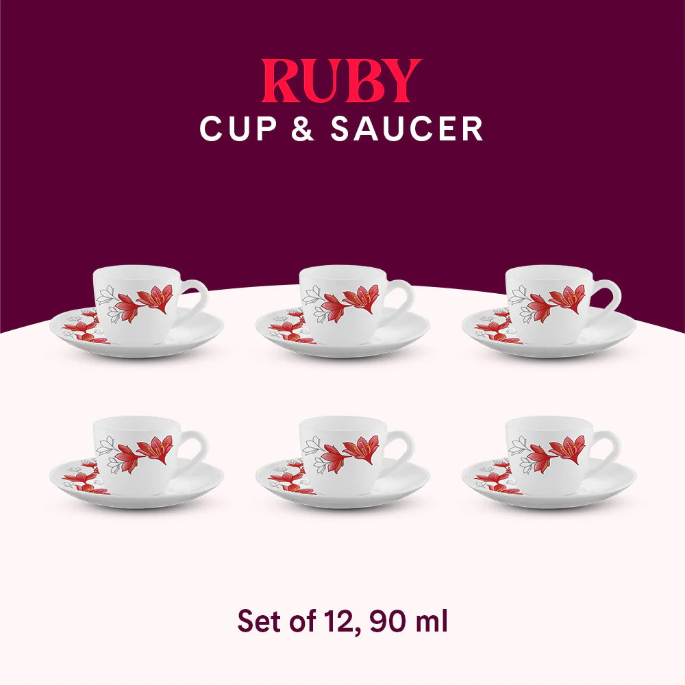 Larah Ruby Cup n Saucer Set - Image 9