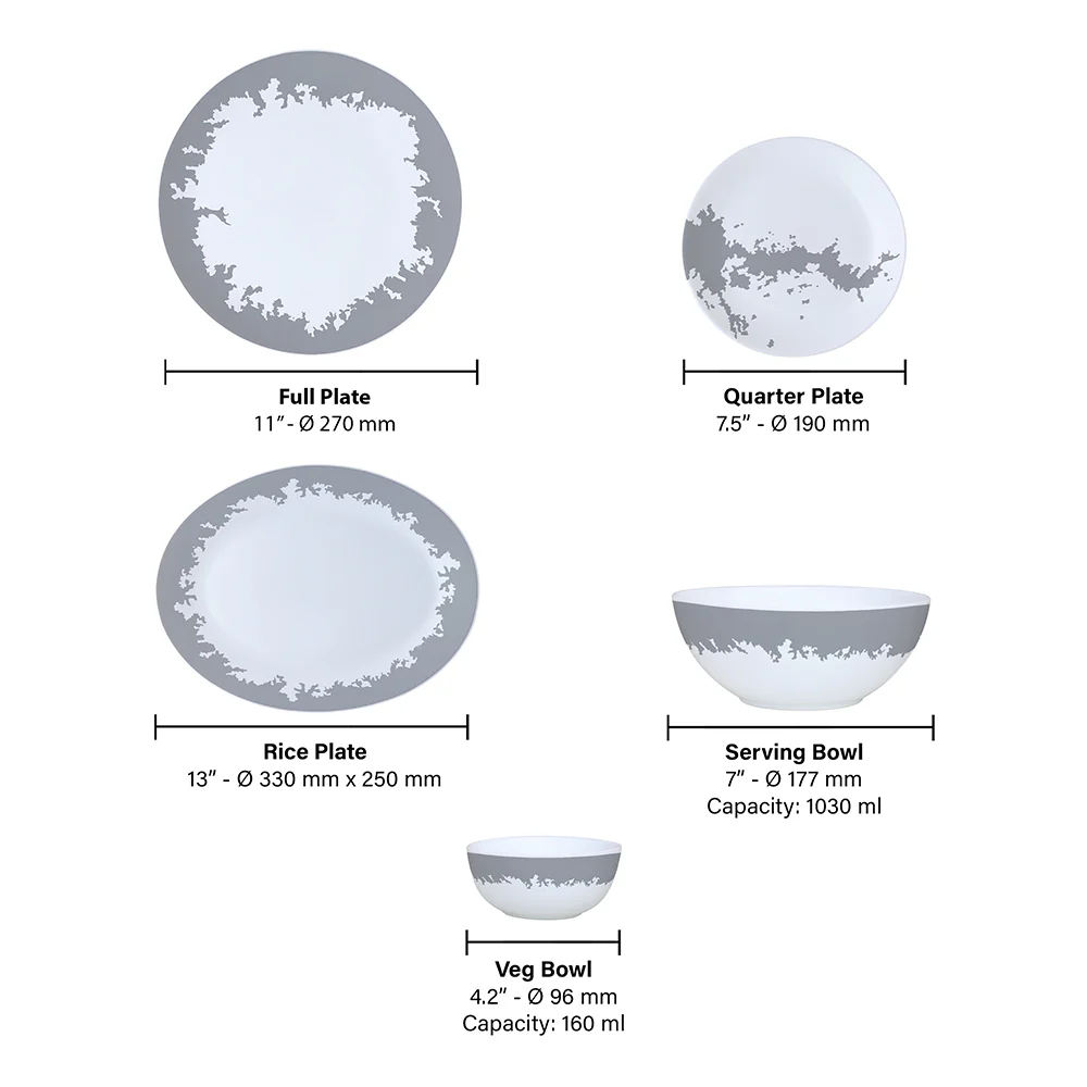Larah Silver Luna Dinner Set, 21 pc - Image 3
