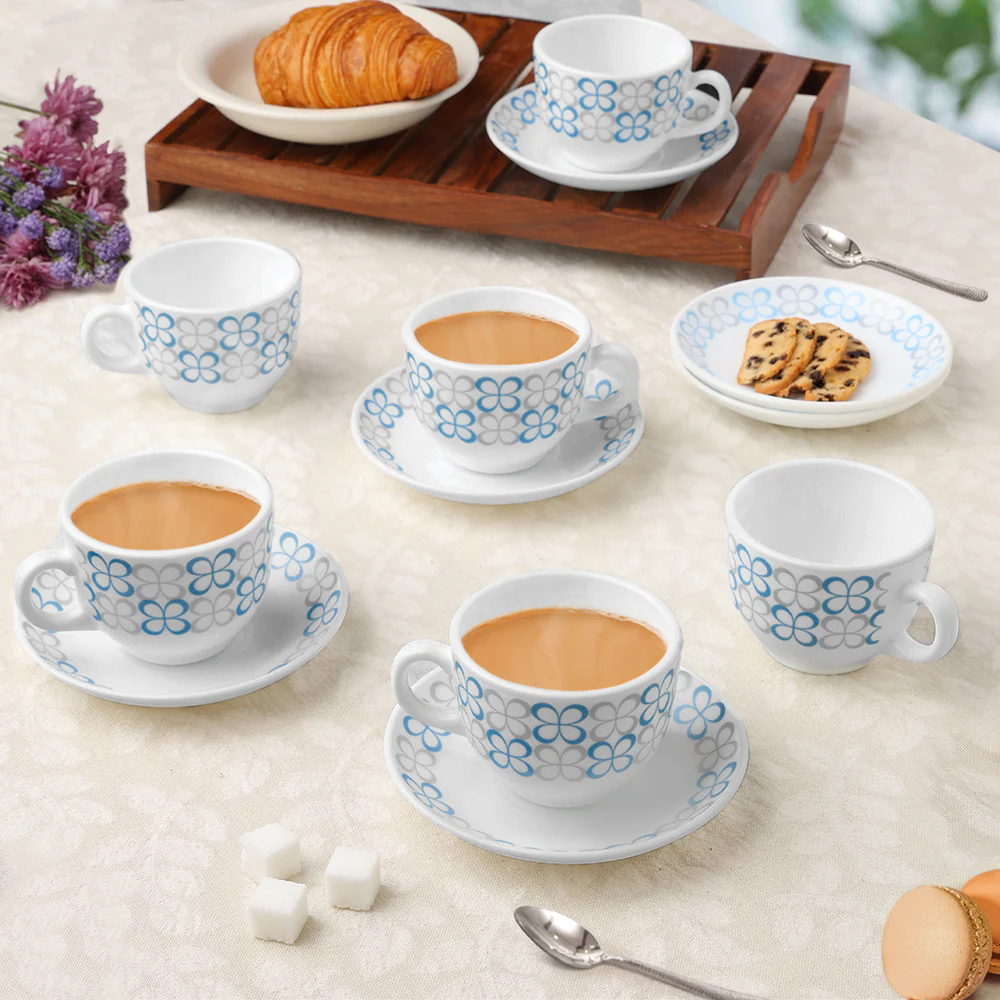 Larah Sundrop Cup n Saucer Set, Blue - Image 2