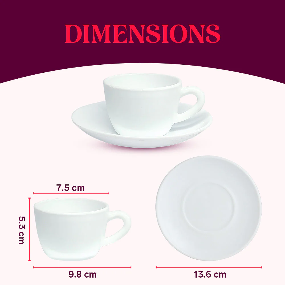 Larah Syrah Cup n Saucer Set, 220ml x 12 - Image 2