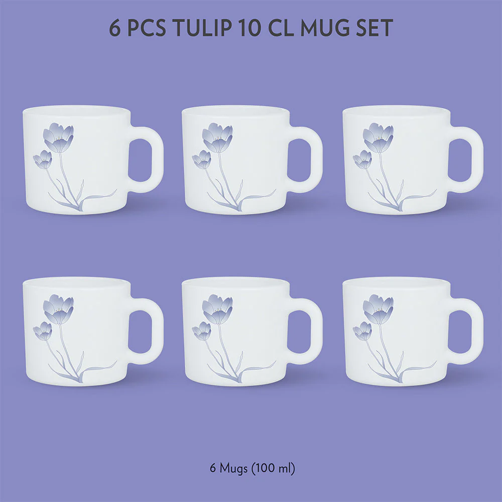 Larah Tulip Mug Set, 180ml x 6 - Image 3