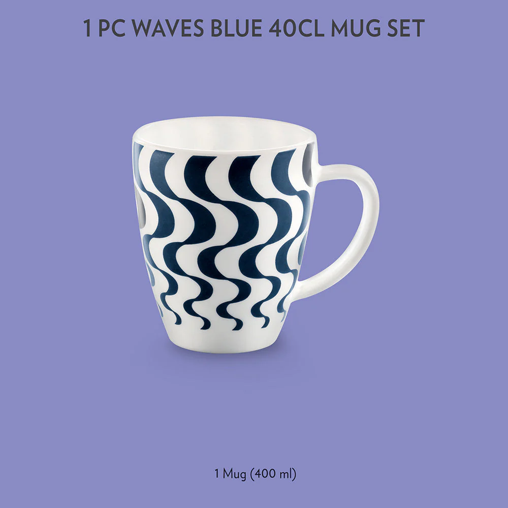 Larah Waves Mug, Blue - Image 3