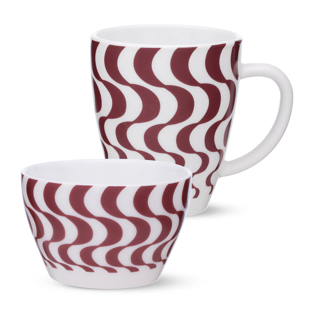 Larah Waves Brown Breakfast Set, 2 pc - Image 2