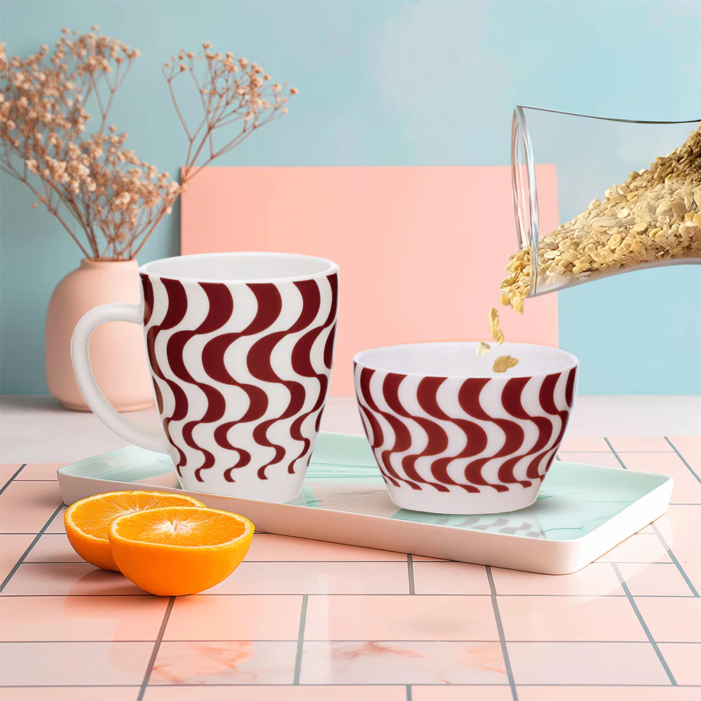 Larah Waves Brown Breakfast Set, 2 pc - Image 4