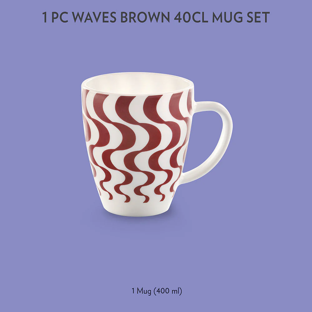 Larah Waves Mug, Brown - Image 3