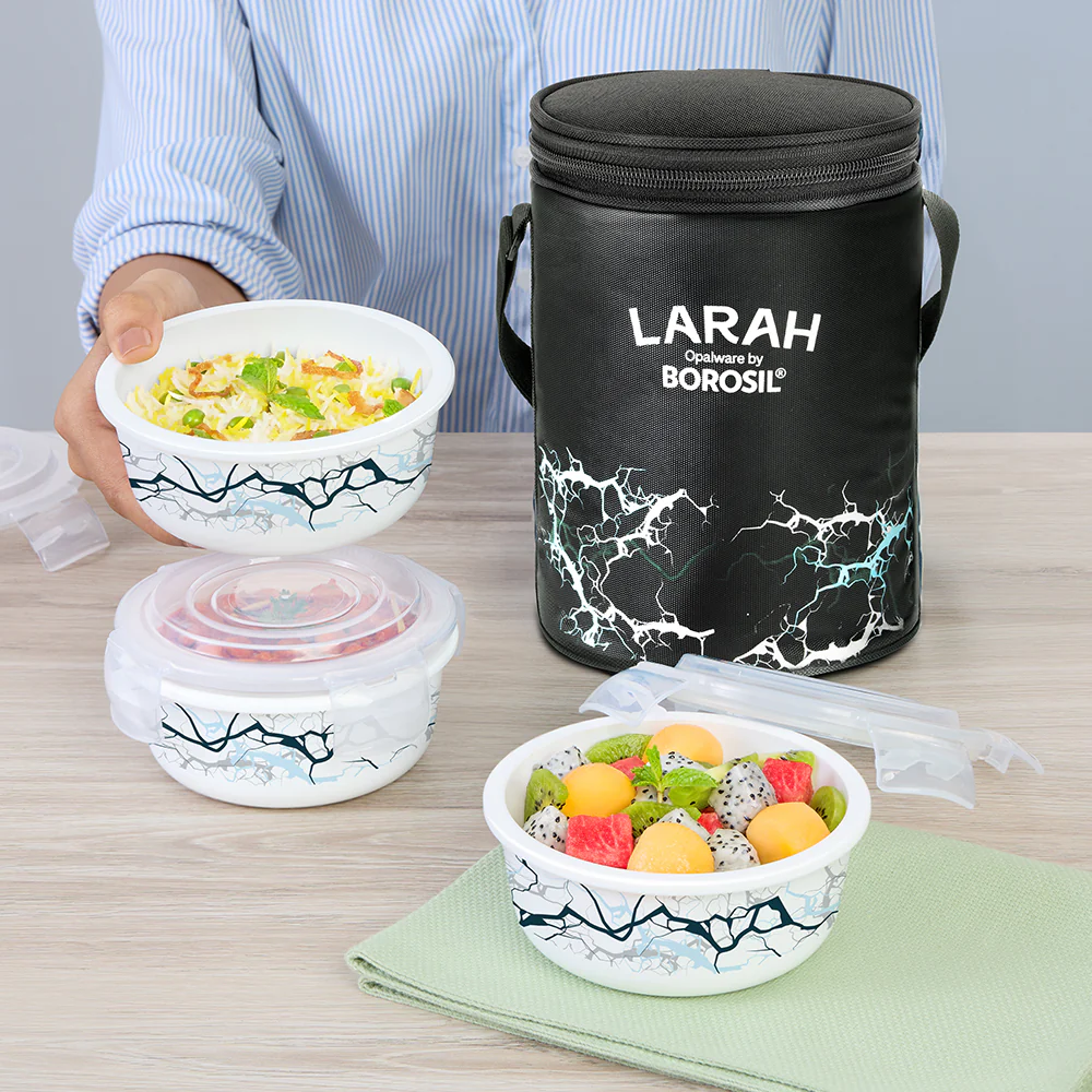 Larah Zeus Round Lunchbox, Black