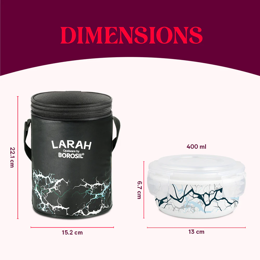 Larah Zeus Round Lunchbox, Black - Image 3