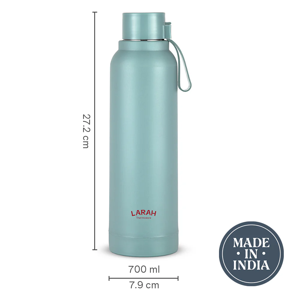 Larah Orbit Round PU Thermoware Bottle, Mint - Image 3