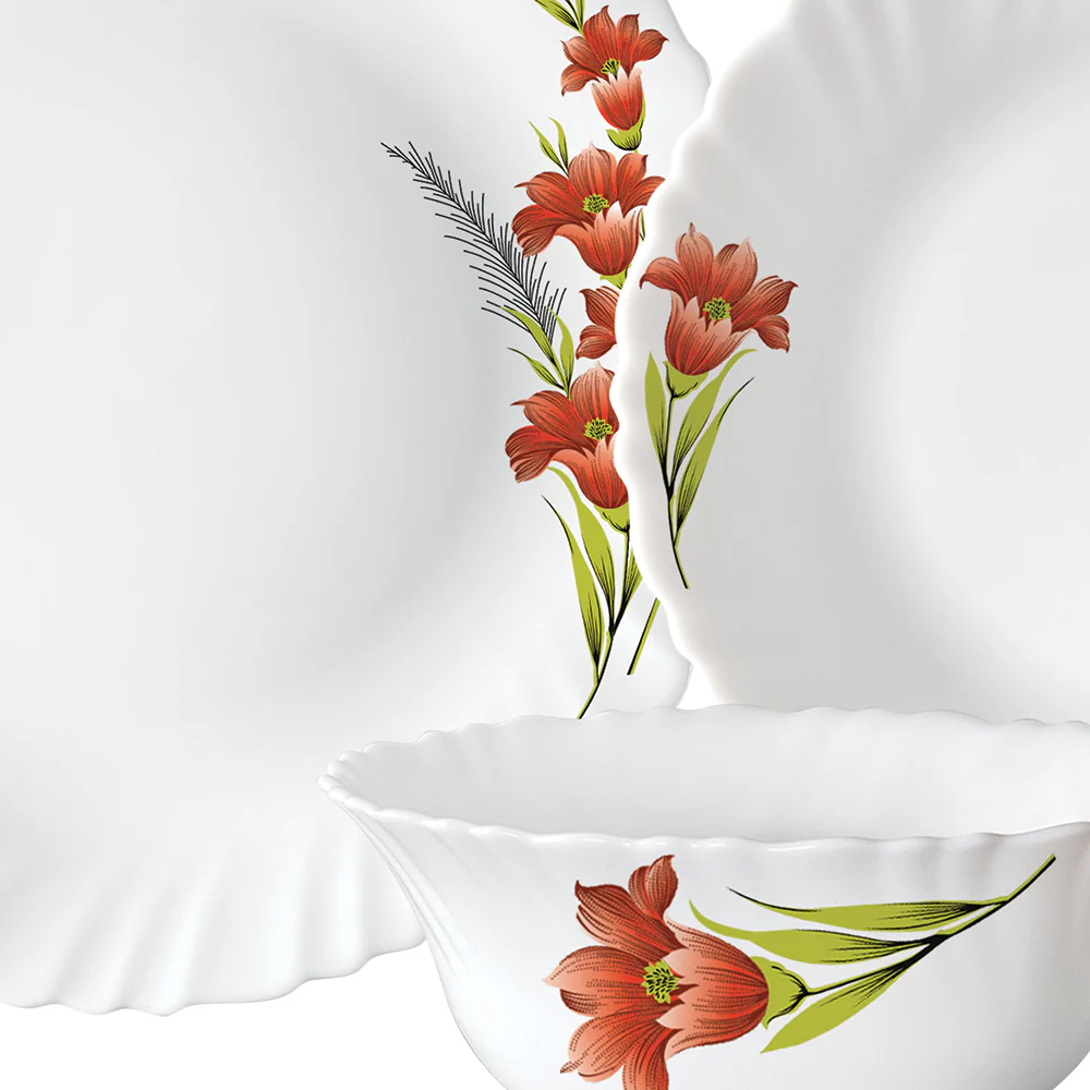 Larah Red Iris Dinner Set, 44 pc - Image 3
