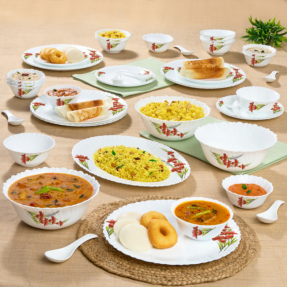 Larah Red Iris Dinner Set, 44 pc - Image 8