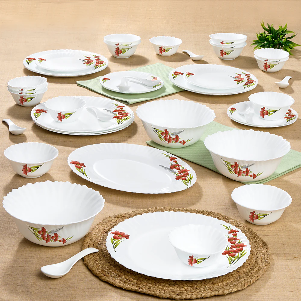Larah Red Iris Dinner Set, 44 pc - Image 9