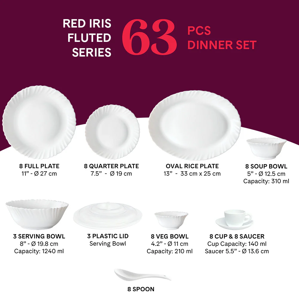 Larah Red Iris Dinner Set, 6 pc - Image 18