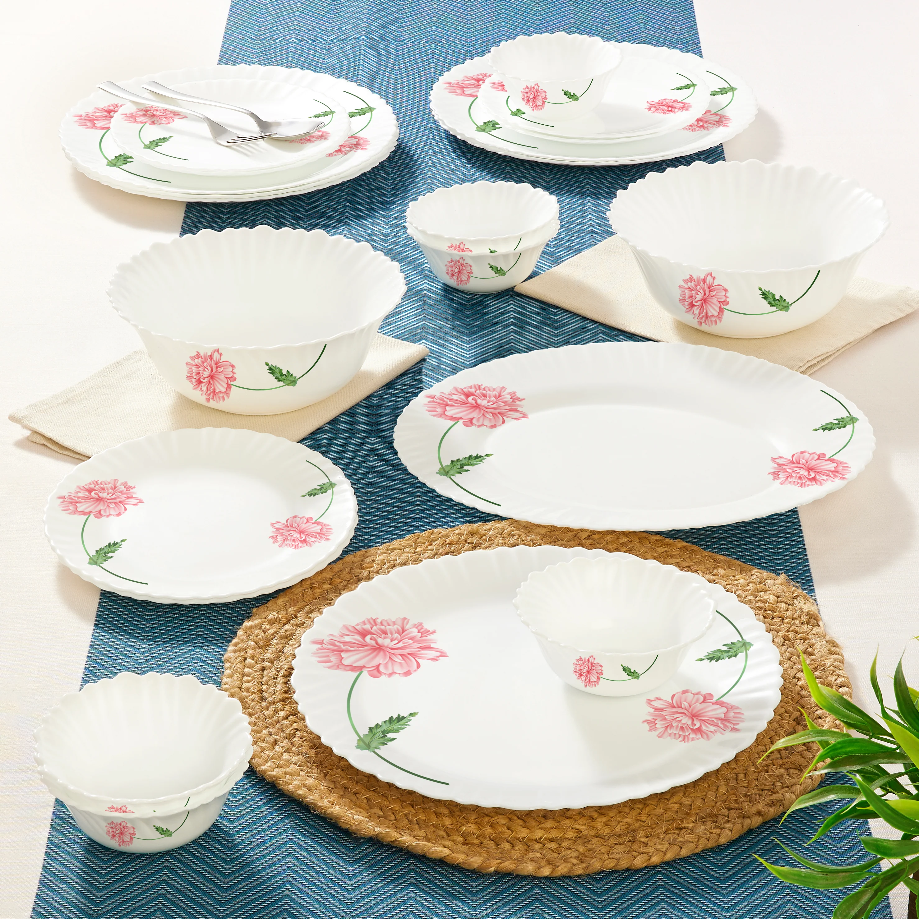 Larah Red Mist Dinner Set, 21 pc - Image 9
