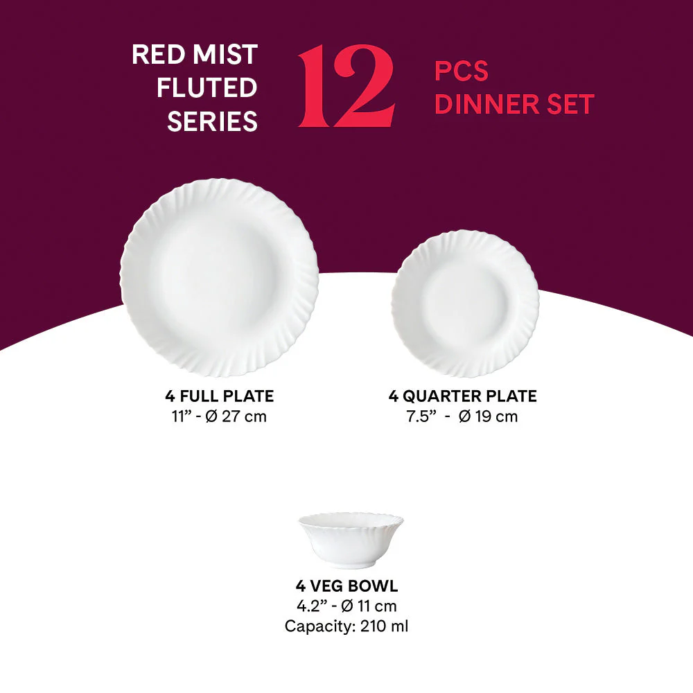Larah Red Mist Dinner Set, 45 pc - Image 10