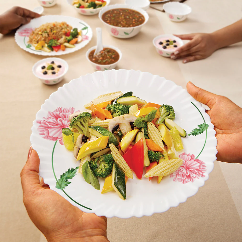Larah Red Mist Dinner Set, 45 pc - Image 4