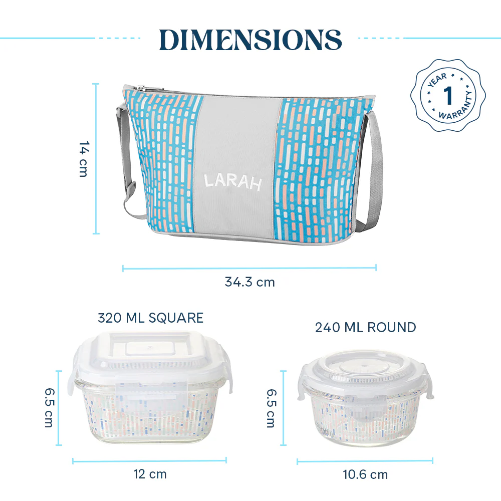 Larah Vogue Daisy Universal Glass Lunchbox - Image 6