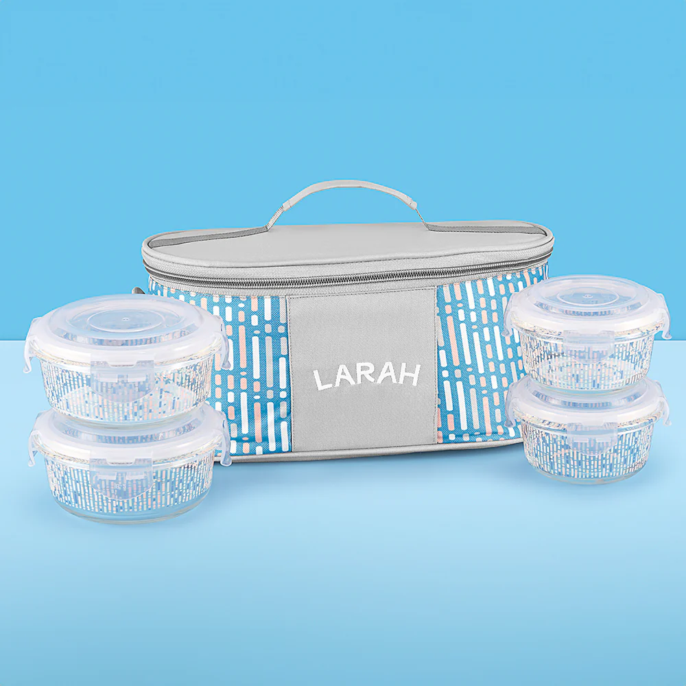 Larah Vogue Fusion Round Glass Lunchbox - Image 2