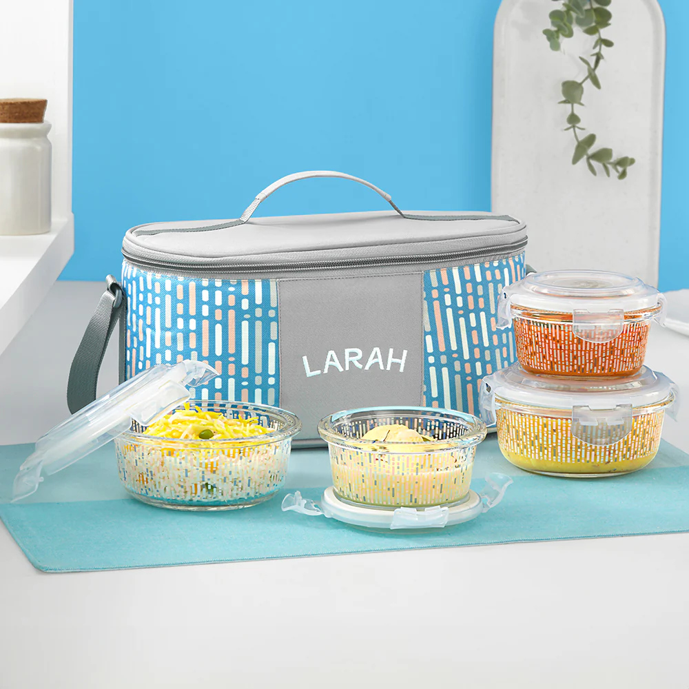 Larah Vogue Fusion Round Glass Lunchbox - Image 3