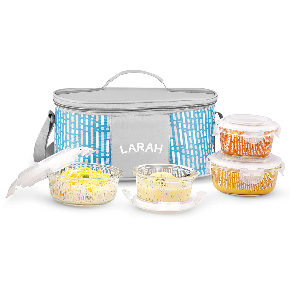 Larah Vogue Fusion Round Glass Lunchbox - Image 4