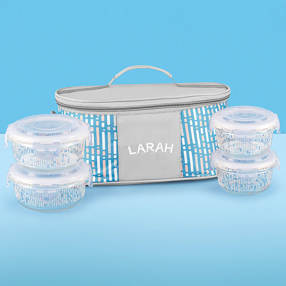 Larah Vogue Fusion Round Glass Lunchbox - Image 5