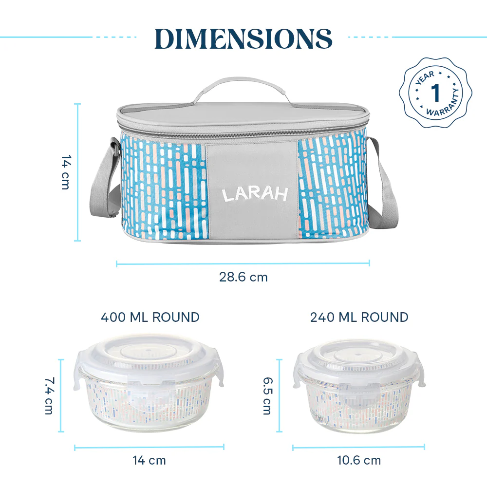 Larah Vogue Fusion Round Glass Lunchbox - Image 6