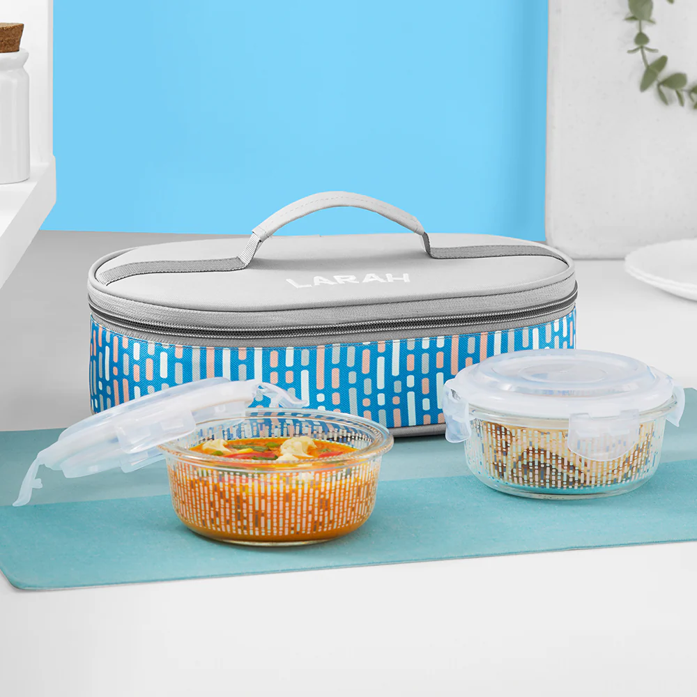 Larah Vogue Round Glass Lunchbox - Image 3