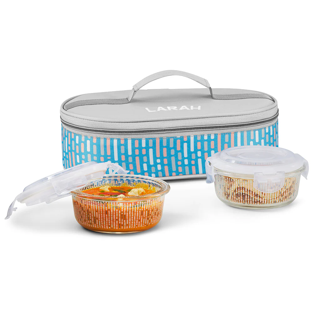 Larah Vogue Round Glass Lunchbox - Image 4