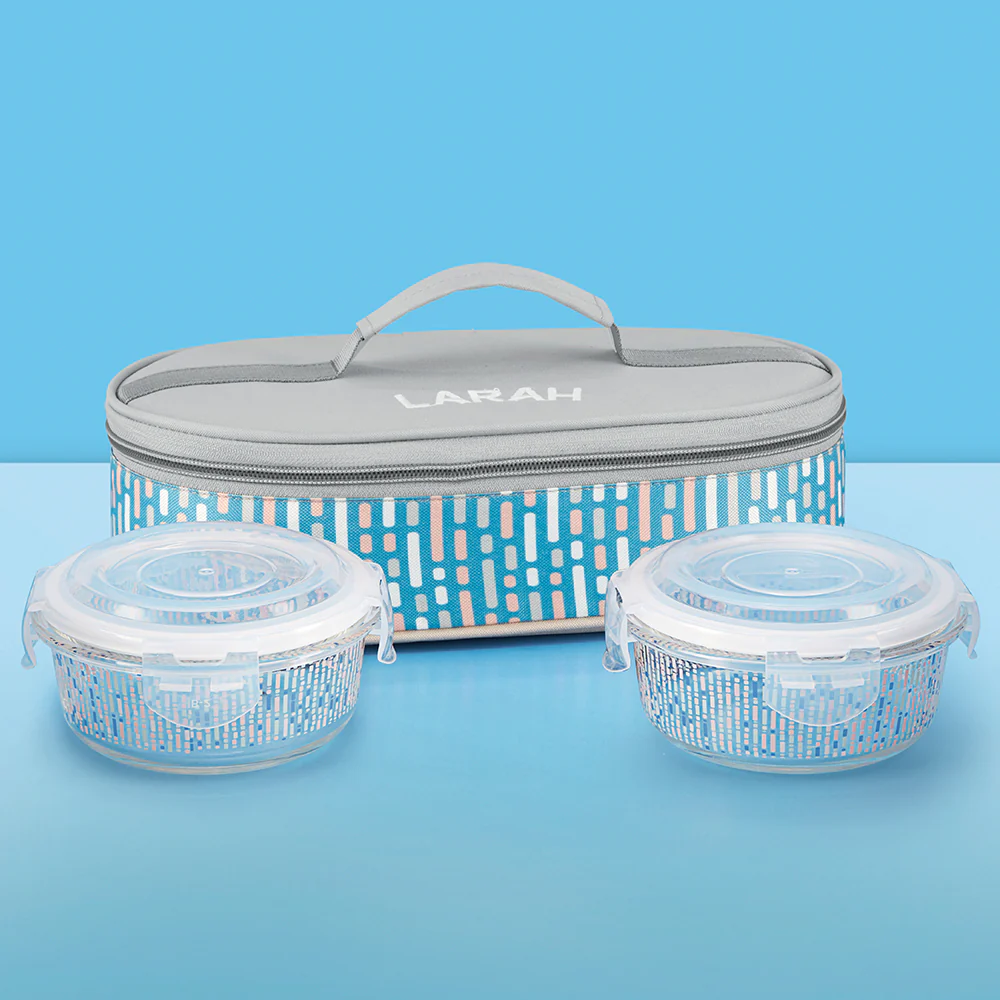 Larah Vogue Round Glass Lunchbox - Image 5