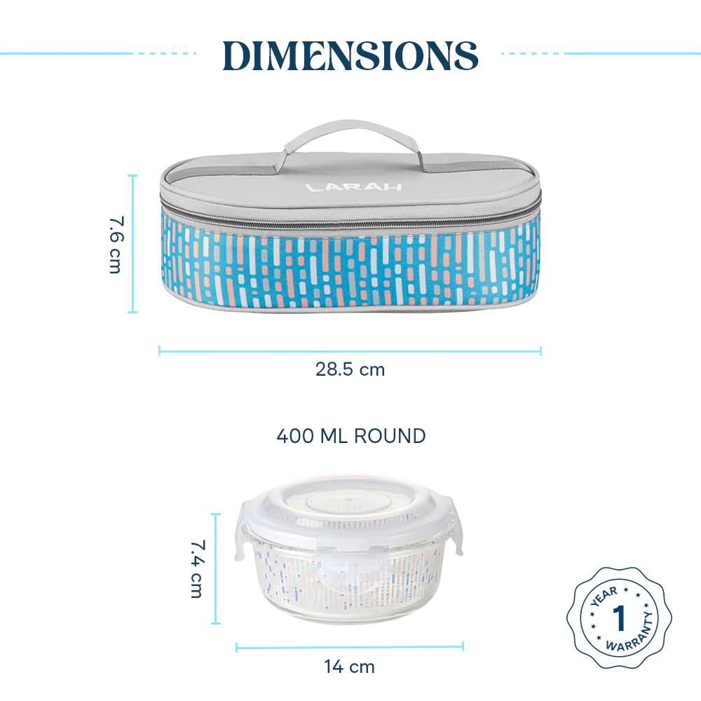Larah Vogue Round Glass Lunchbox - Image 6